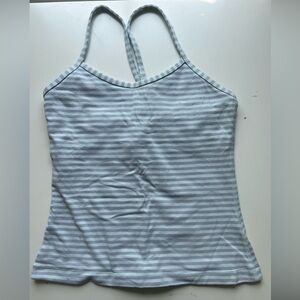 Lululemon Power Y Tank in Grey & Light Teal